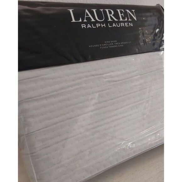 Ralph Lauren SPENCER METALASSE Cotton Blend SAGE King Pillow Sham 20"x 36" $135 - Picture 3 of 11